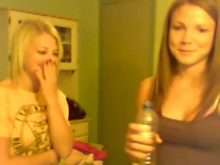 Click to play video Girl drinks her friends pee out of bottle