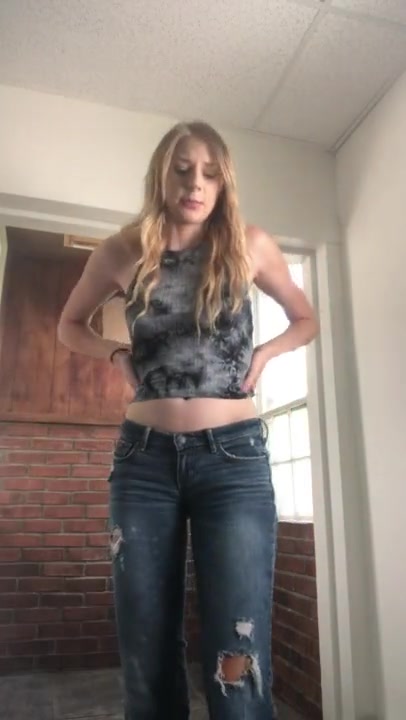 Click to play video Blonde girl wets her jeans for fun