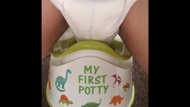 Click to play video ADULT BABY POTTY TRAINING ON THE POTTY