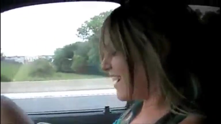 Click to play video Cute drunk teen pisses in car in traffick