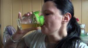 Click to play video Selfie - piss in glass then drink