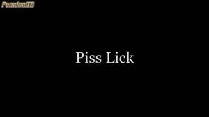 Click to play video British mistress makes slave lick her pissing cunt