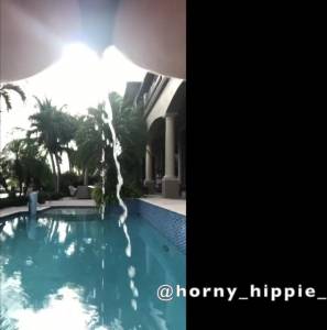 Click to play video Hairy Bitch Pees in Airbnb Pool