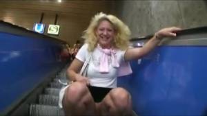 Click to play video German wife escalator pee