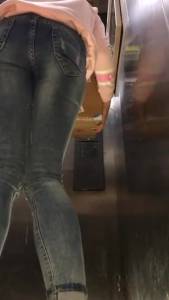 Click to play video Elevator desperation wetting