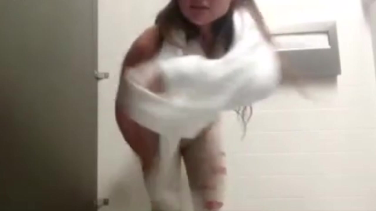 Click to play video Public bathroom teen pee fart