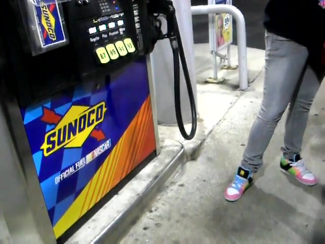 Click to play video Pissing her self in a gas station