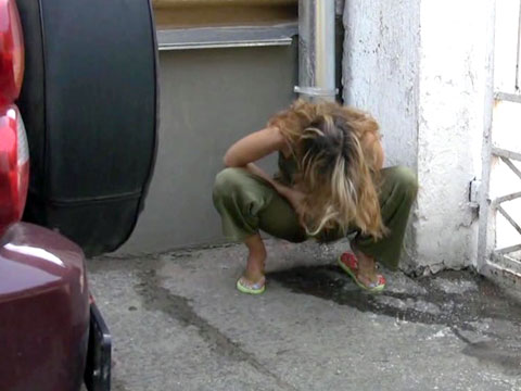 Click to play video Hot Russian slut goes pee in public - pissing porn at ThisVid tube
