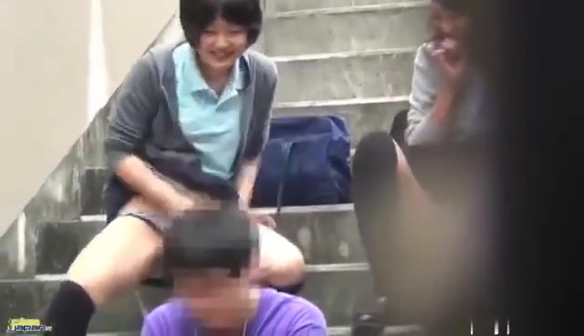 Click to play video Japanese girls doing a sneak piss attack on a busy guy