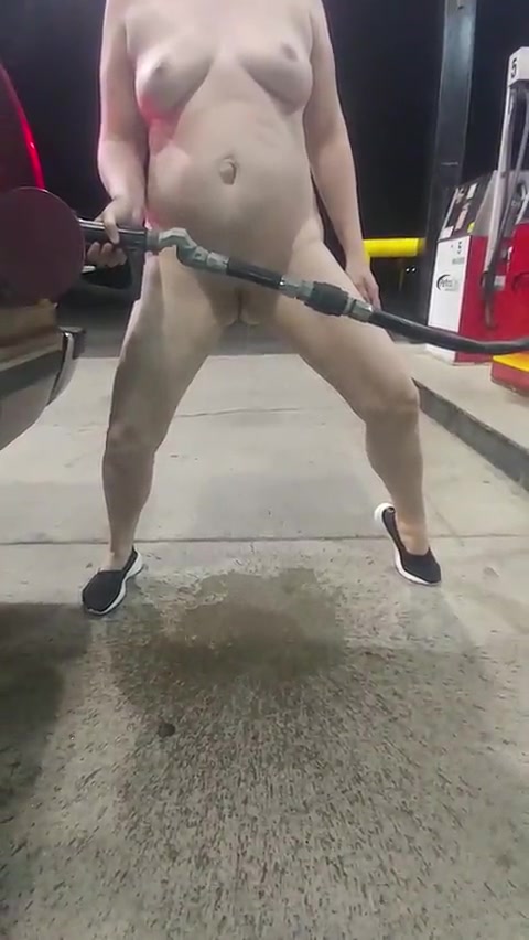 Click to play video BBW at gas station public piss