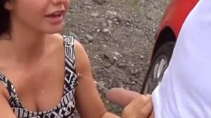 Click to play video Couple piss play by car