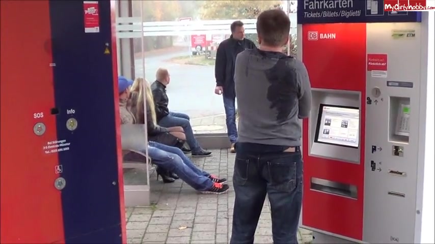 Click to play video Public Piss at the station with mausi67