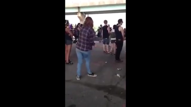Click to play video Drunk German girl pisses her pants in public