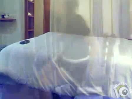 Click to play video Girl pisses on hotel curtains