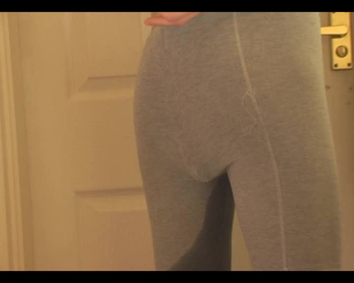 Click to play video Shitting in my tight grey shorts