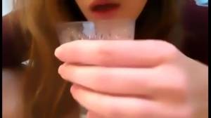 Click to play video Girl drinking her piss