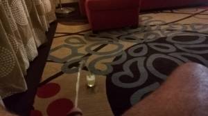 Click to play video Piss on carpet into glass