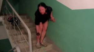 Click to play video Amateur pisses in stairwell of flats