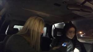 Click to play video Vlog of girl pissing her pants in car [Real]